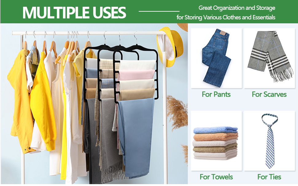 3-set pants hangers compared with 15 standard hangers